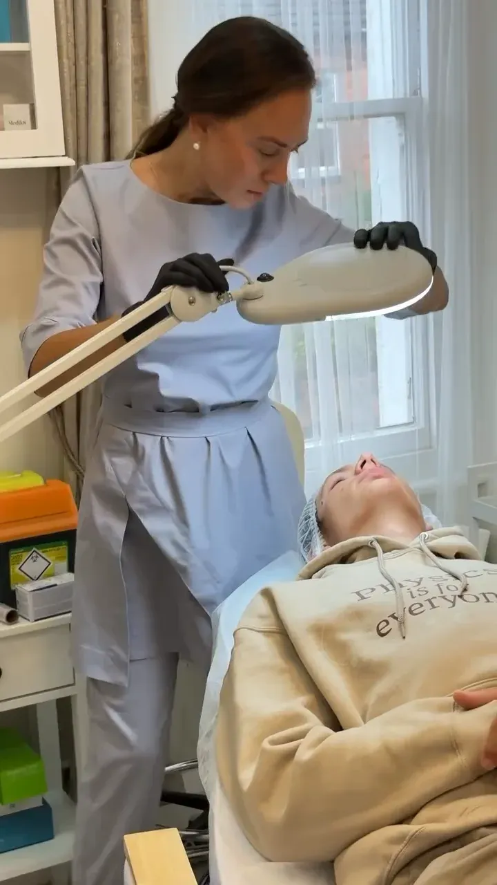 Dr Olha preparing a skin treatment